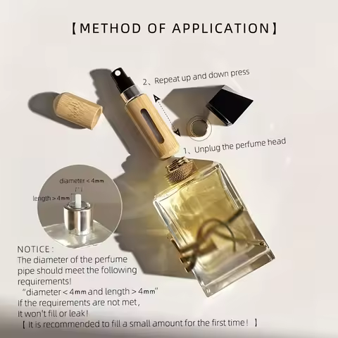 1/2Pcs Bamboo Shell Perfume Nebulizer, Refillable Spray Bottle, 0.17oz and 0.27oz Portable Mini Empt