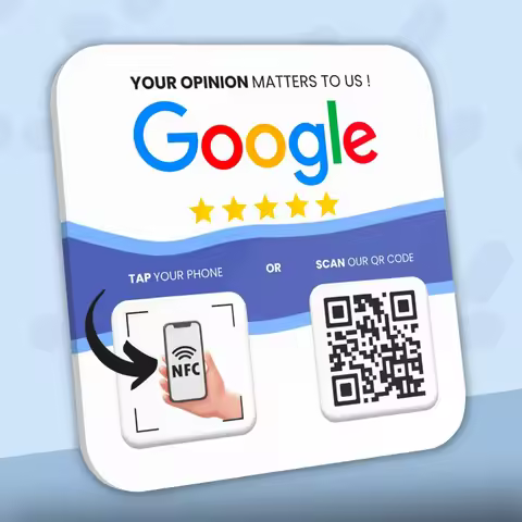 Custom Google Review Sign NFC Touch QR Code Acrylic Social Media Sign Google Review Instagram Facebo