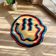 Trippy Smiling Rug Tufted Rug Gift for Friend Rugs for Bedroom Geek Gift Home Decor Carpet