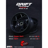 DS Racing 1/10 Drift Feathery 5Y Spoke Rim / Wheel 2pcs Offset 6mm 8mm 7gram White Black Super Soft 