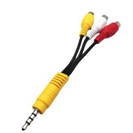 3.5mm轉RCA紅白黃影音線 一分三AV音頻轉接線 高清影音配件- 原裝3.5/3RCA母轉換線 15CM