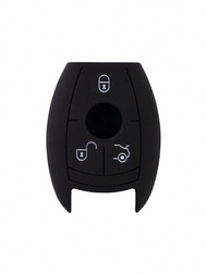 1入黑色硅膠鑰匙套,適用於梅賽德斯-奔馳汽車 - 奔馳gla、奔馳glk-class、奔馳v-class、奔馳vito
