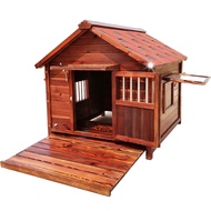 HY/🍉Dream Bubble Solid Wood Dog House Big Dog House Dog Cage OutdoorL-Medium Large Dog Waterproof Wooden Dog Carbonized