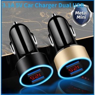 5v 3.1A dual port fast USB car phone charger 15W + 16W with digital display suitable for iPhone Sams