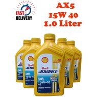 Shell Advance AX5 15W-40 1L /1.0 Liter  4T Engine Oil / Minyak Hitam  Pasaran Malaysia (100% Origina