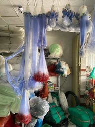 Lưới 3 màn đánh cá Cao 2m Lưới bắt cá viền đỏ giăng chìm Dài 90/100m và 45/50m Fishing