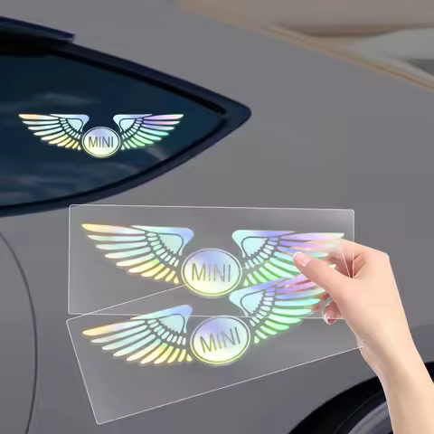Colorful Reflective Laser Angel Wing Styling Car Trunk Door Stickers For Mini Cooper R53 R50 F54 F55