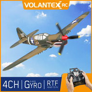 Volantex RC เครื่องบิน2.4กิกะเฮิร์ตซ์4CH P40 Fighter Warhawk เครื่องบินแกน Gyro 400มิลลิเมตร Wingspa