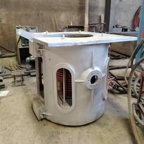 Intermediate frequency metal melting with aluminum shell induction furnace