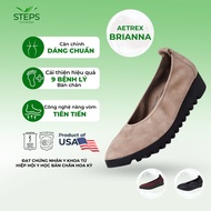 Aetrex Brianna Taupe Women's Health Shoes - 3p closed shoes with arch support to reduce foot pain