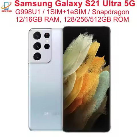 C Samsung Galaxy S21 Ultra 5G G998U1 6.8" AMOLED RAM 12/16GB ROM 128/256/512GB Snapdragon NFC Unlock