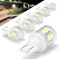 Heifymi T5 T10 Wedge Base LED Landscape Lights, Daylight White 6000K Low Voltage AC/DC 12-24V, 2 Wat