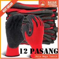12 Pairs Rubber Work Glovesbiru Safety Work Gloves Safety Gloves Work Gloves Protective