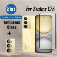 2 in 1 Tempered Glass Screen Protector For Realme C75 C63 C67 C65 C55 C53 4G Screen Protector Film &