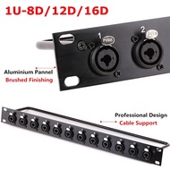 Rack Patch Panel 8 12 16 Way 3 Pole XLR Female Chassis Connnector 1U Flight Case Mount For Professio