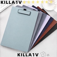 KILLA1V 1Pc Writing Board, with Pen Slot Hard A4 Clipboard, Portable PU Leather Paper Clip Board Stu