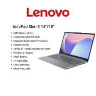 [Brand New] Lenovo IdeaPad Slim 3 AMD /R7-5825U/16GB/512GB/FHD IPS/Windows 11