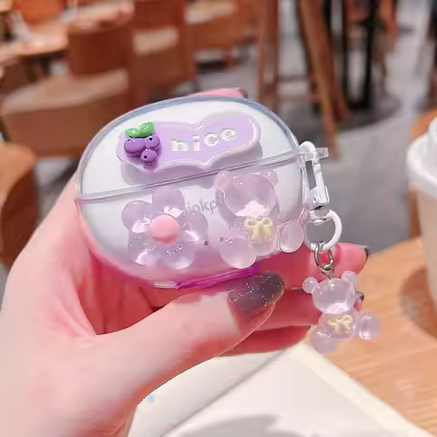 For Lenovo LP5 PRO Case 3D Cherry Butterfly Flower Earphone Soft Cover For Lenovo LP5 PRO Headphones