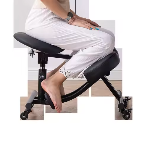Kneeling Chair Adult Ergonomic Correction Chair Saddle Chair Double Cushion Adjustable Anti-Hunchbac