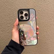 case for iphone X xsmax 11 12 13 14 15 16 Pro Max Plus Series Half a pink butterfly pattern transpar