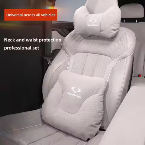 Car Seat Headrest Lumbar Support Protective Pillow Waist Cushion For SsangYong Actyon Korando Rexton