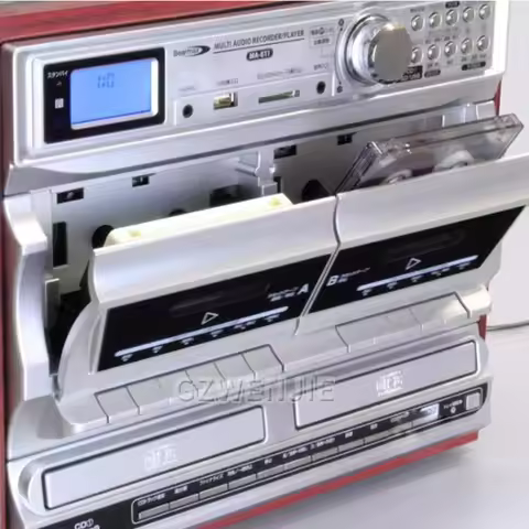 Vinyl Record Player Modern Jukebox Antique Phonograph Double CD Tape Audio Multi-Function Radio Tape