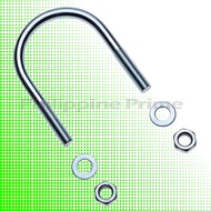 U Bolt Galvanized / M8 or 5/16 U-Bolt with Nut and Washer for Pipe / Screw Depot