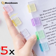Assorted Candy Colors for Office/Student Use - 5PCS Transparent Plastic File Clip with Push Pull Des