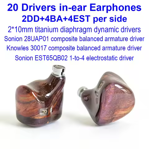 Electrostatic IEM Earphones in Ear Monitor Earbuds Hifi Headphones Wired 2DD+4BA+4EST IEMs Hi-end Au