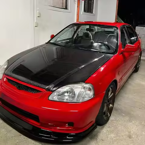 High Quality OEM Style Carbon Fiber Engine Hood Bonnet Fit 1996-1999 Civic Type-R EK1 EK3 EK4 EK9 Ca