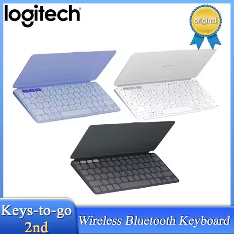 Original Logitech Keys-to-GO 2 Portable Bluetooth Tablet Keyboard with Built-in Cover Slim Compact W