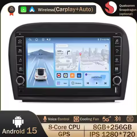 Android 15 Car Radio For Mercedes SL R230 SL350 SL500 SL55 SL600 SL65 2001 - 2007 DSP BT 5G WIFI 4G 