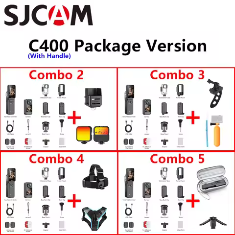 SJCAM C400 With Handle Rotate Screen Modular Mini Action Camera 6 Axis Stabilizer Waterproof Case 2.