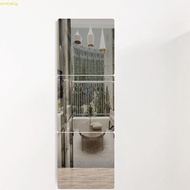 weroyal 4Pcs Non Glass Mirror Tiles Mirror Wall Sticker for Dorm Bathroom DIY Wall Decor