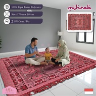 Mihrab - Hambal anyaman rajut 170 cm x 240 cm cover sofa sprei tutup tempat tidur rumbai taplak meja