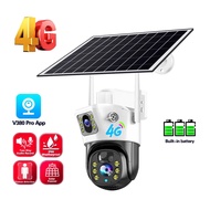 4G SIM Card Solar Camera 360 IP Camera 4MP 2K CCTV Battery Cameras Outdoor Dual Lens Smart Home Security Surveillance Solar