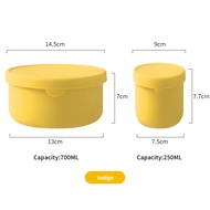Konco 250ml+700ml silicone lunch box Japanese style silica gel lunch box set sealed soup container P