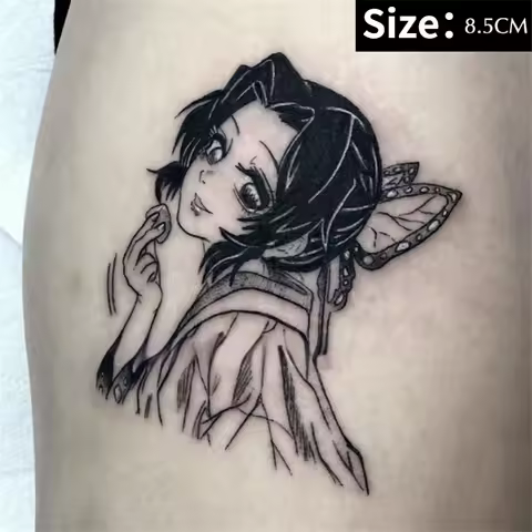 Luna Store Anime Kochou Shinobu Temporary Tattoos Cartoon Body Art Tatoo Waterproof Fake Tatto