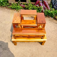 CR.Wโต๊ะหมู่บูชาไม้สัก หมู่ 5 หน้า 4 48*35*สูง45 ซม. (ก*ลึก*ส) **รวมฐาน** [งานไม้สัก] สีเคลือบใส