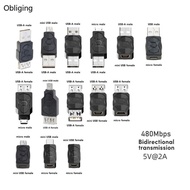 BLING USB2 0 Adapter Micro Mini Male Female Converter Connector USB Changer Adapter for Computer Tab
