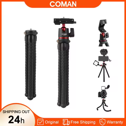 COMAN MT35 Flexible Octopus Tripod Phone DSLR Camera 2 in 1 Design Tripod With Phone Holder Side Col