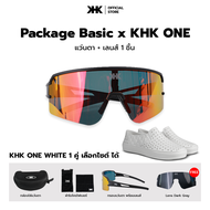 KHK SHADES  Basic + KHK ONE White จับคู่ เเว่นตากันแดด พร้อมรองเท้า ฟรี สีเลนส์: Dark Gray และอุปกรณ