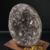 Amethyst Rainbow Color-Crystal Geode Collection ~ Brown base with Crystal-clear Quartz 彩晶