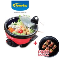 PowerPac Steamboat with BBQ Grill , 2 in 1 Multi Cooker 2L (PPMC181)