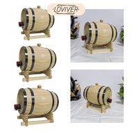 LOVIVER Whiskey Barrel Dispenser 1L/1.5L/3L, Durable Oak Aging Barrel with Stand