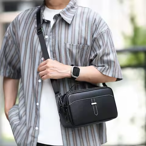 Fashion men's fingerprint lock handbag shoulder bags crossbody bags messenger bag bags for man sacoc