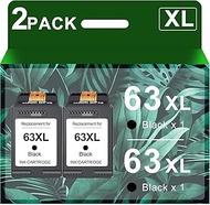 63XXL Black Ink Cartridges Replacement for HP Ink 63 63 XL Ink Work with HP OfficeJet 3830 4650 4655