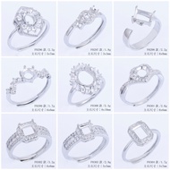 K9 diamond setting, inlaid ring setting for women, adjustable 1-carat ring, moissanite, six-prong di