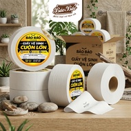Bao Bao Large Industrial Toilet Paper Roll - Soft, Dust-Free, Dissolves Fast in Water