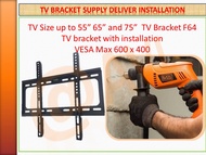 Ultra Slim TV bracket HEAVY DUTY for 55" , 65" , 75" , Bracket Plus INSTALLATION , SG STOCK FAST DEL